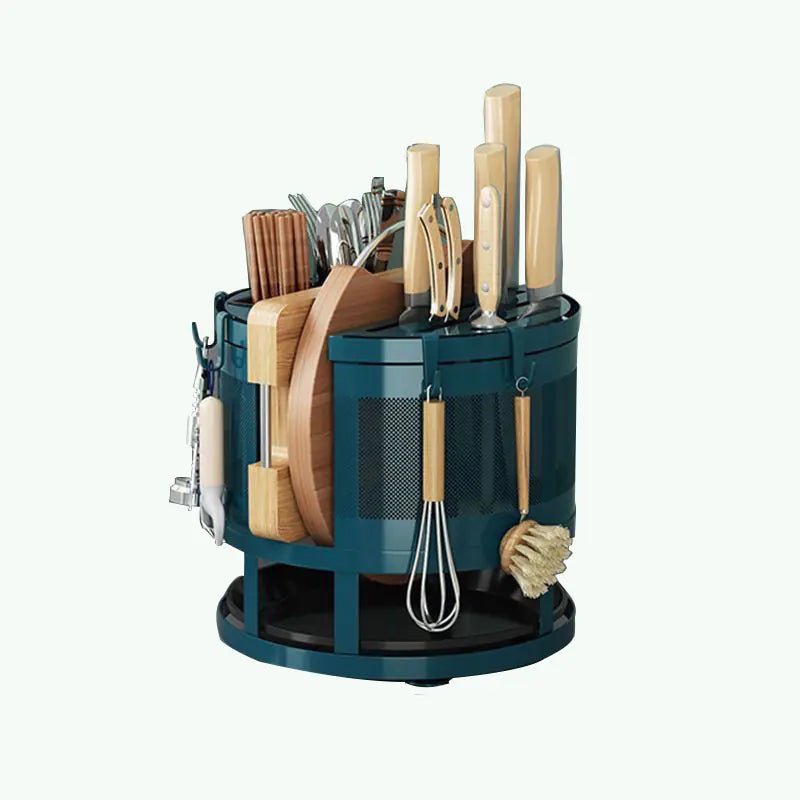 Rotating Kitchen Storage Rack for Utensils and Knives - Trendy Home Mart