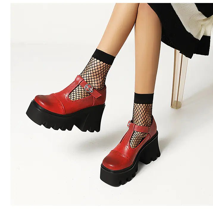 Round Toe Buckle Thick - Soled Casual Women's Shoes - Trendy Home Mart