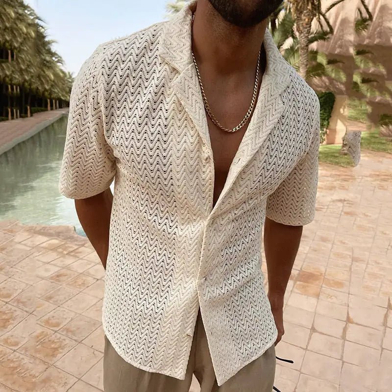 Spring Summer Fashion Hollow Out Knit Shirts - Trendy Home Mart