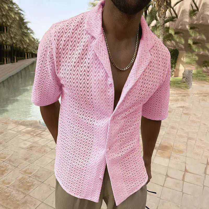 Spring Summer Fashion Hollow Out Knit Shirts - Trendy Home Mart