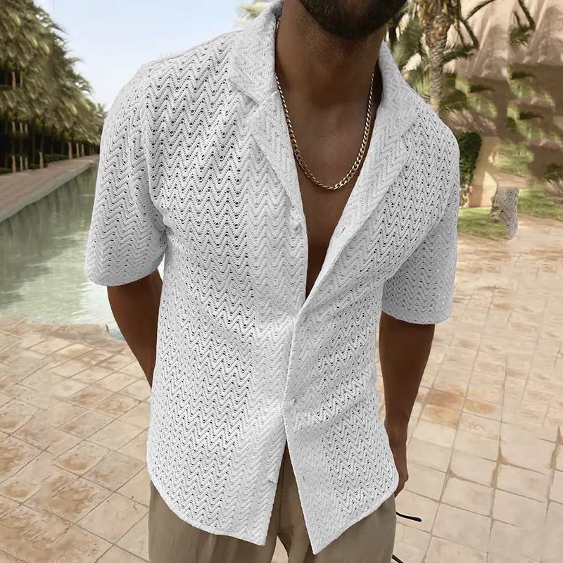 Spring Summer Fashion Hollow Out Knit Shirts - Trendy Home Mart