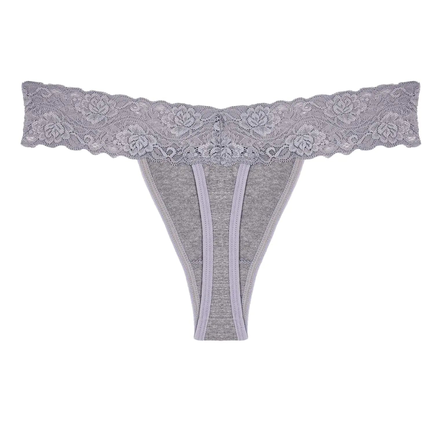 Sunm Boutique Lace Thongs for Women Thong Underwear Women Lace Panties Women Underwear Cotton Thongs for Women Pack X - Small Black+gray+blue - Trendy Home Mart