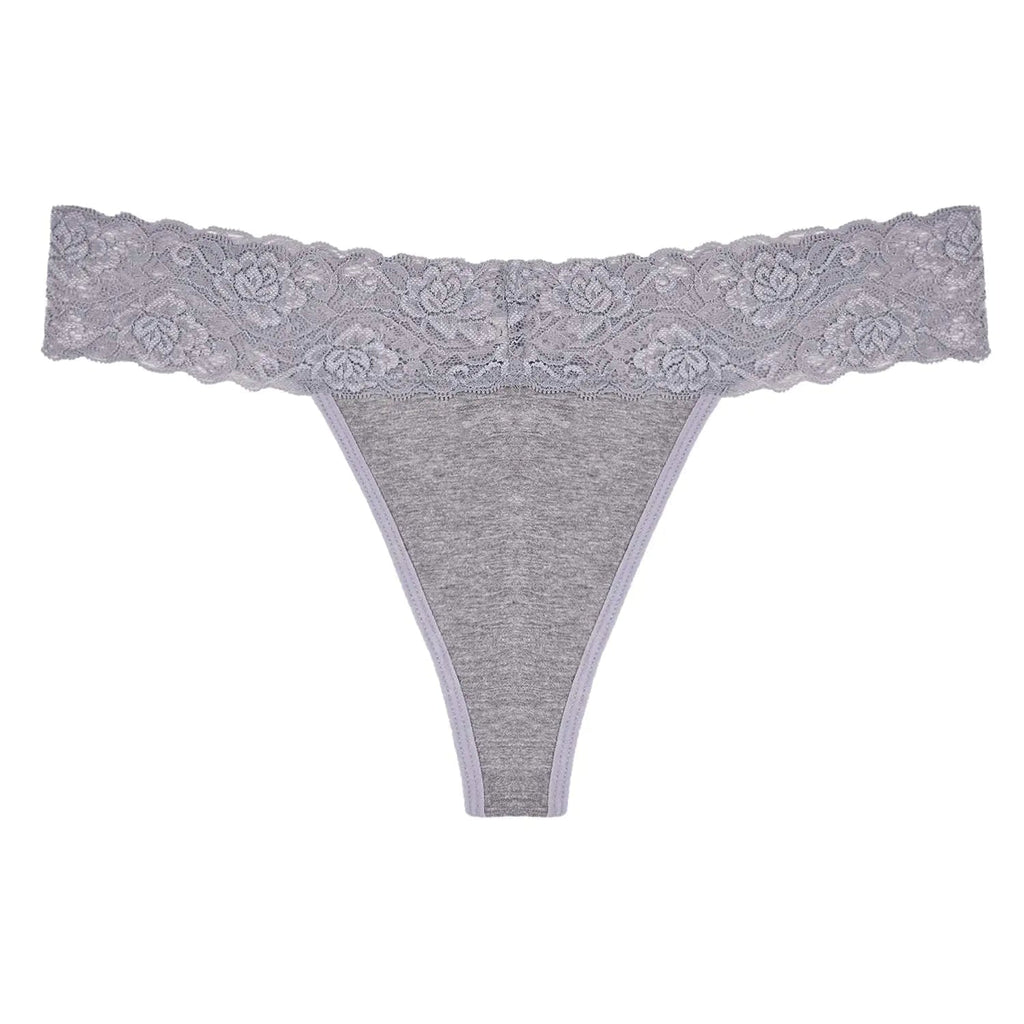 Sunm Boutique Lace Thongs for Women Thong Underwear Women Lace Panties Women Underwear Cotton Thongs for Women Pack X - Small Black+gray+blue - Trendy Home Mart