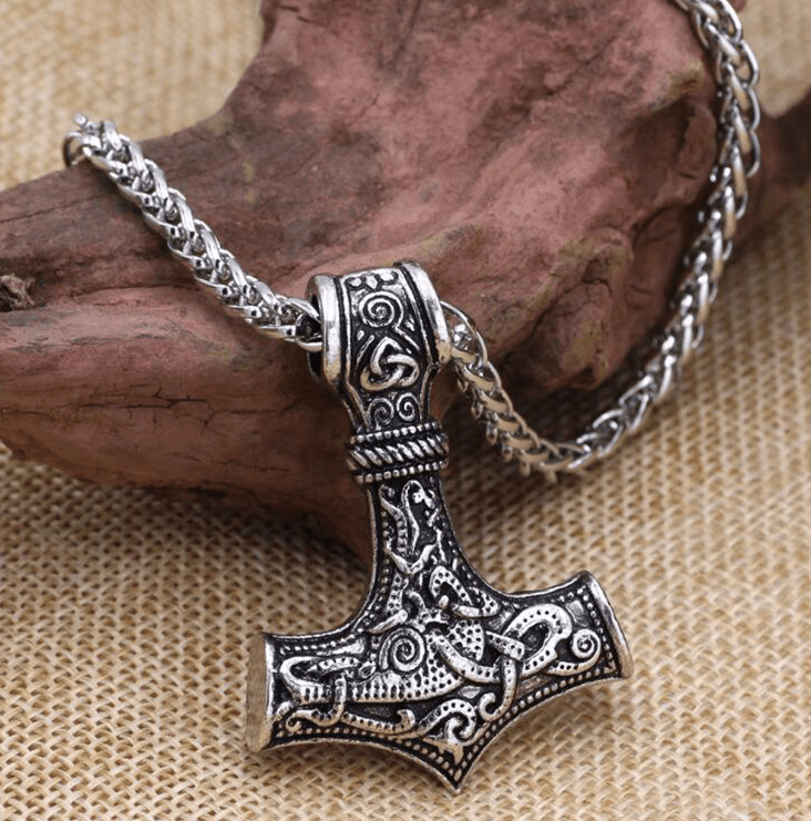 Thor's Necklace and Hammer Mythical Men's Jewelry - Trendy Home Mart