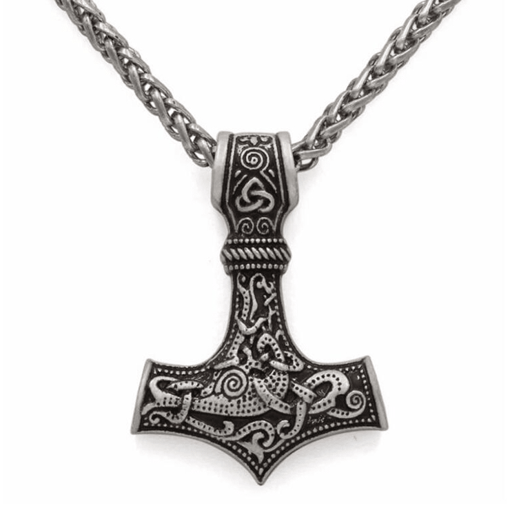 Thor's Necklace and Hammer Mythical Men's Jewelry - Trendy Home Mart