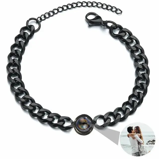 Titanium Steel Bracelet With Picture Cuban - Trendy Home Mart