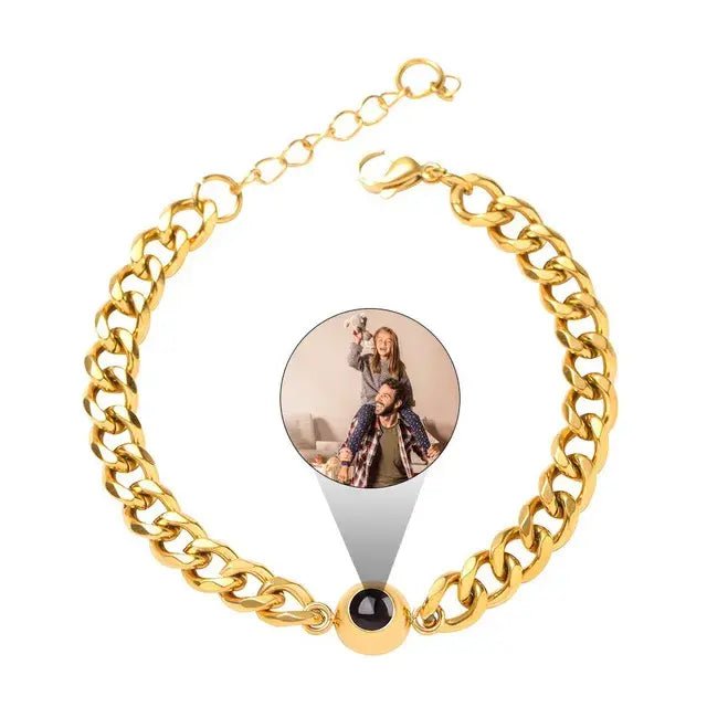Titanium Steel Bracelet With Picture Cuban - Trendy Home Mart
