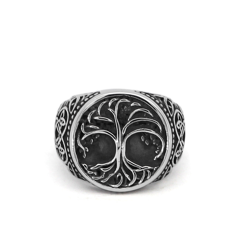 Titanium Steel Viking Men's Jewelry Ring - Tree of Life - Trendy Home Mart