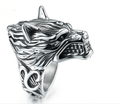 Titanium Steel Wolf Head Ring - Retro Men's Jewelry - Trendy Home Mart