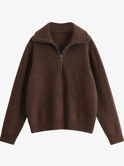 Turtleneck Zipper Sweater - Trendy Home Mart