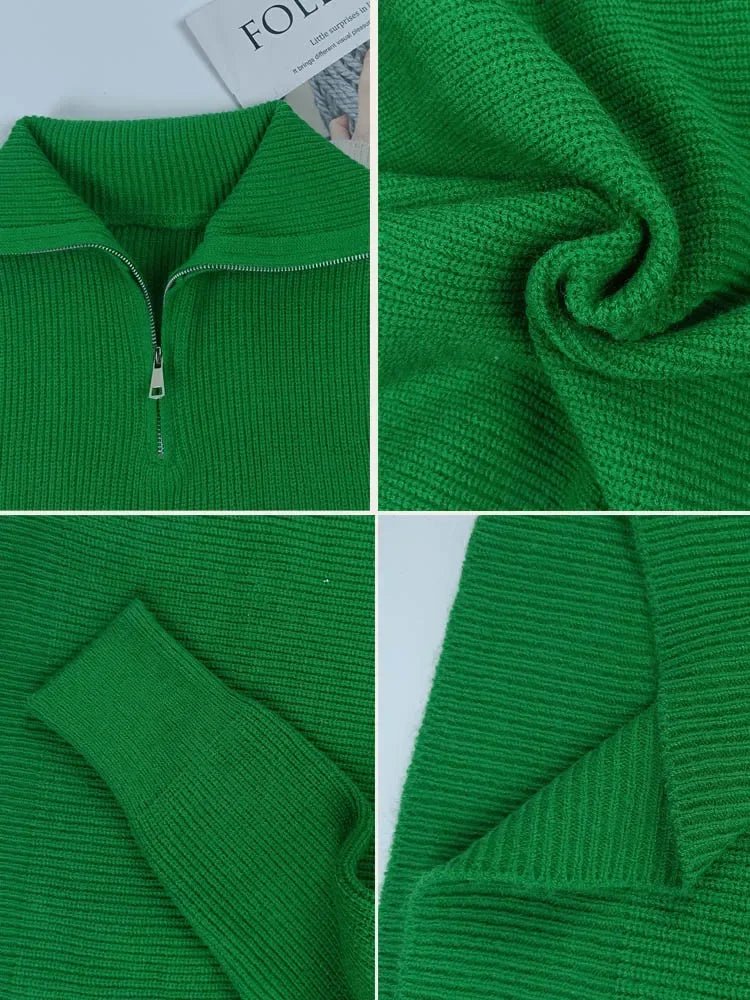 Turtleneck Zipper Sweater - Trendy Home Mart