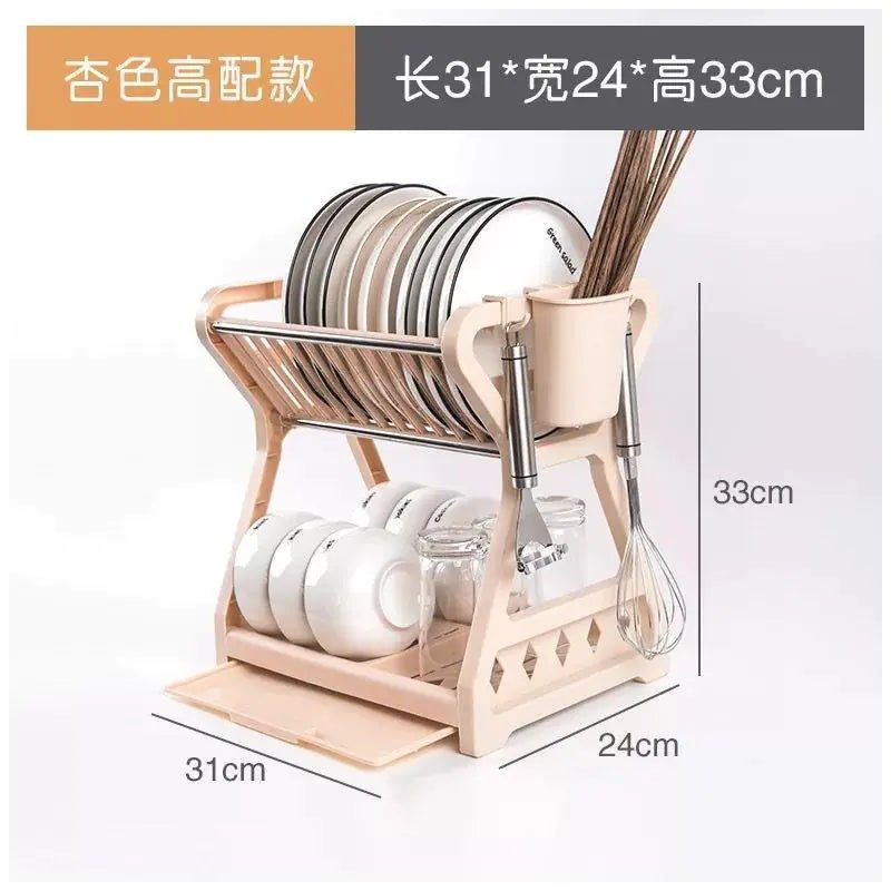 Two - Tier Kitchen Storage Rack for Bowls and Utensils - Trendy Home Mart