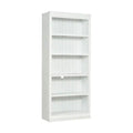 5-Tier Solid Wood Bookshelf – Adjustable Freestanding Storage (White)