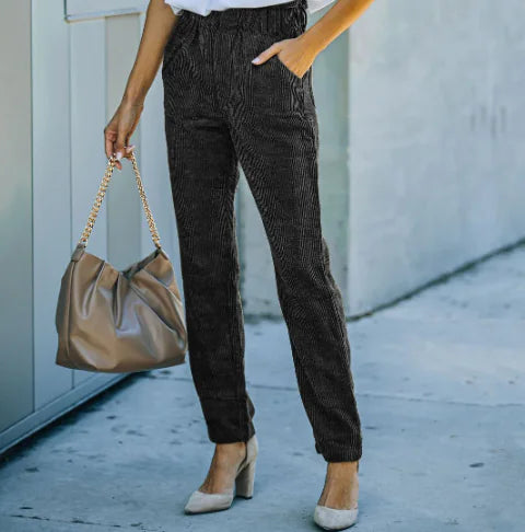 Women's Solid Color Casual Corduroy Pants