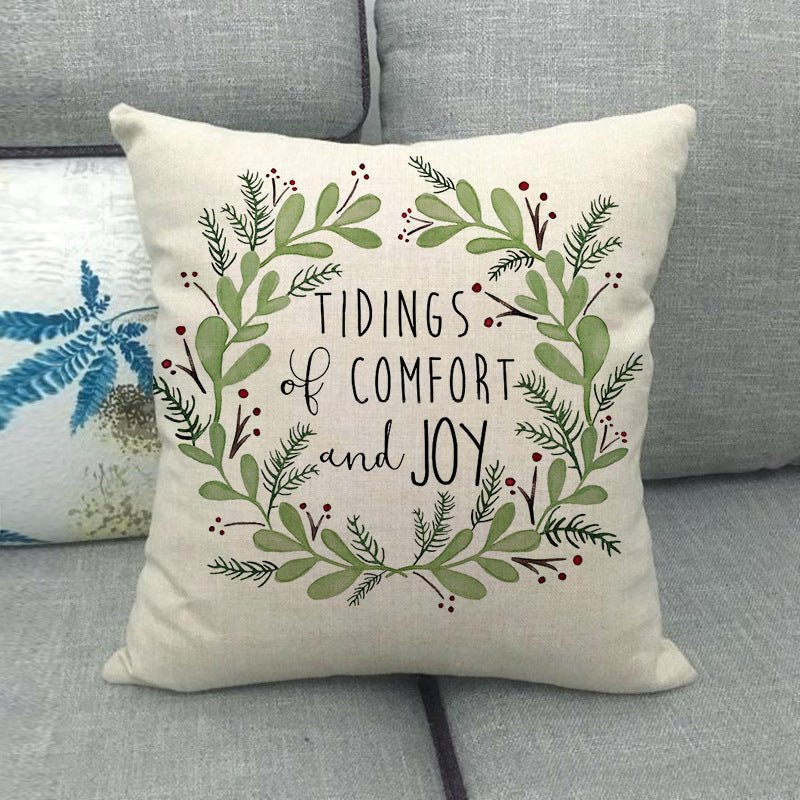 Watercolor Rose Inspirational Word Linen Cushion Cover - Trendy Home Mart
