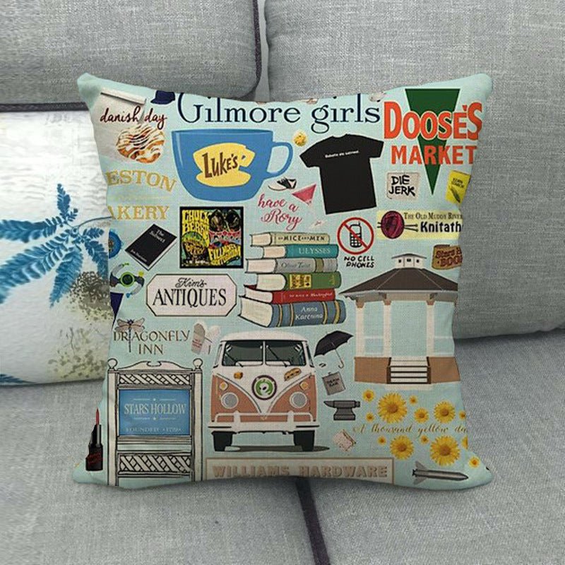 Watercolor Rose Inspirational Word Linen Cushion Cover - Trendy Home Mart