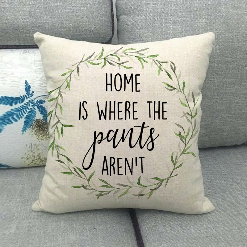 Watercolor Rose Inspirational Word Linen Cushion Cover - Trendy Home Mart