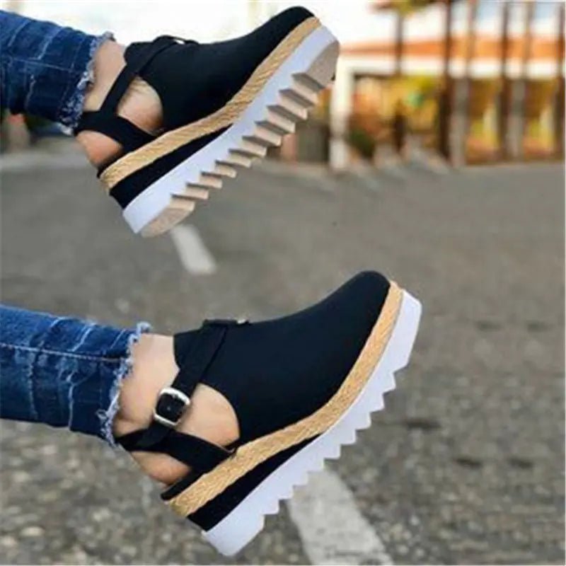 Wedge Heel Platform Women's Shoes - Trendy Home Mart