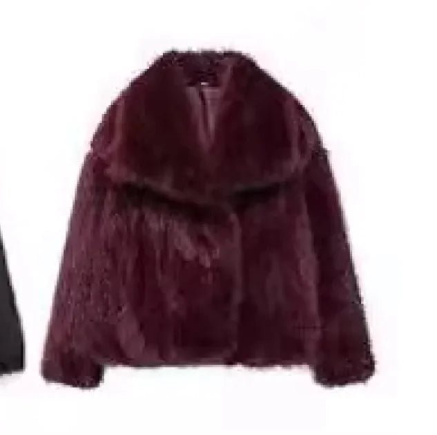 Winter Plush Coat Fashion Thicken Lapel Outwear Casual Long Sleeve Tops Womens Clothing - Trendy Home Mart