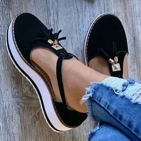 Women Flat Shoes Thick Sole Platform Shoes - Trendy Home Mart