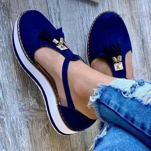 Women Flat Shoes Thick Sole Platform Shoes - Trendy Home Mart