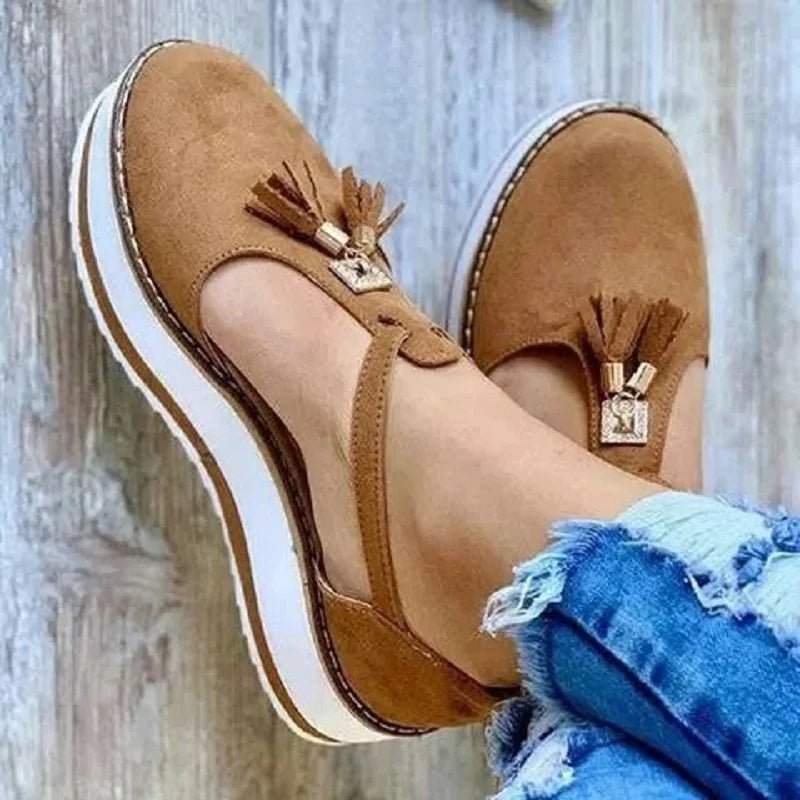 Women Flat Shoes Thick Sole Platform Shoes - Trendy Home Mart