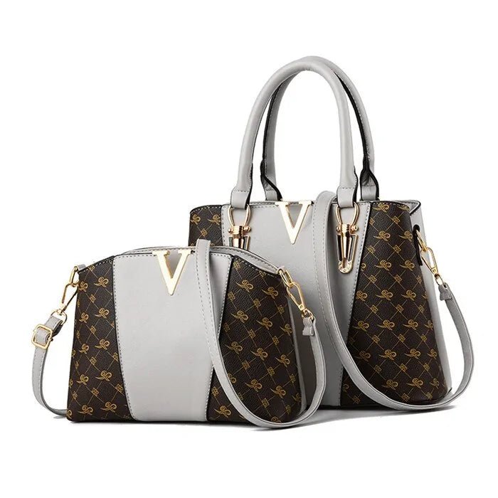 Women's 2 - Piece Leather Handbag Set - Trendy Home Mart