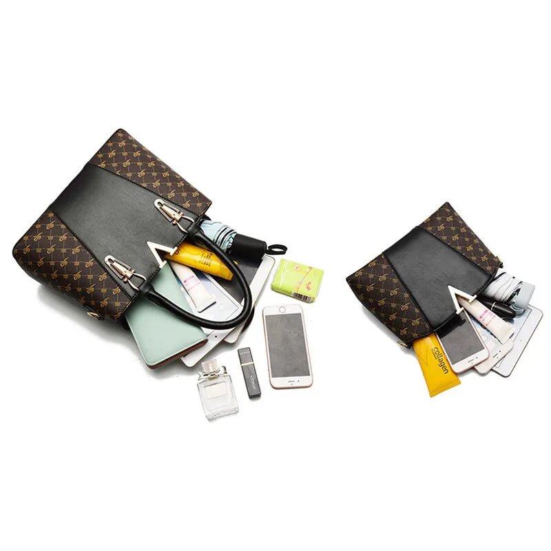 Women's 2 - Piece Leather Handbag Set - Trendy Home Mart