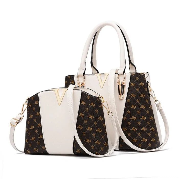 Women's 2 - Piece Leather Handbag Set - Trendy Home Mart