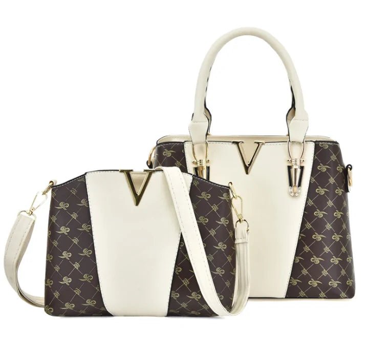 Women's 2 - Piece Leather Handbag Set - Trendy Home Mart