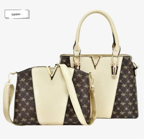 Women's 2 - Piece Leather Handbag Set - Trendy Home Mart
