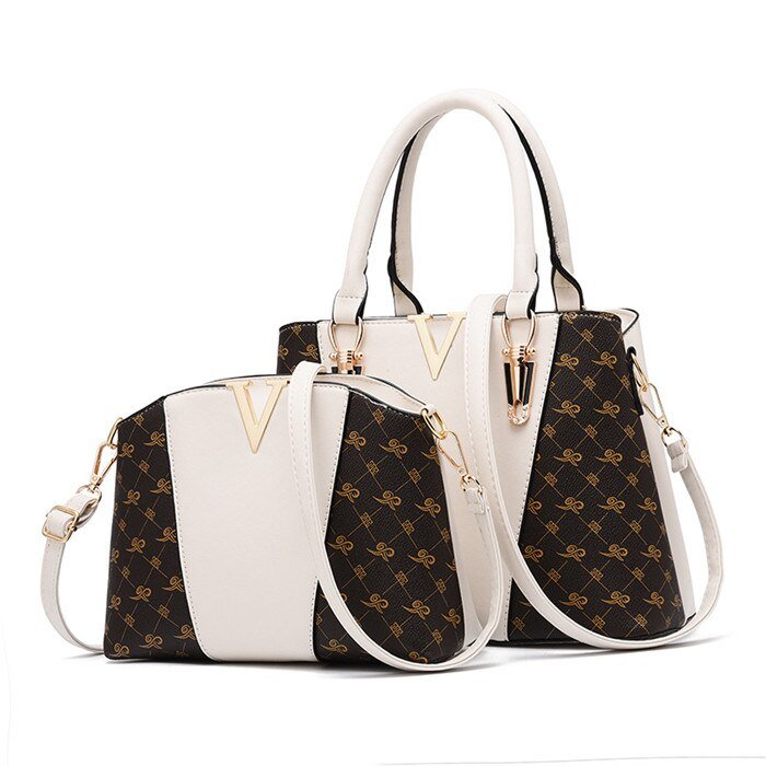 Women's 2 - Piece Leather Handbag Set - Trendy Home Mart