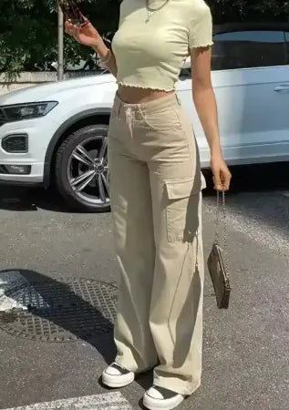 Women's Adjustable Cargo Pants – Streetwear Fit - Trendy Home Mart