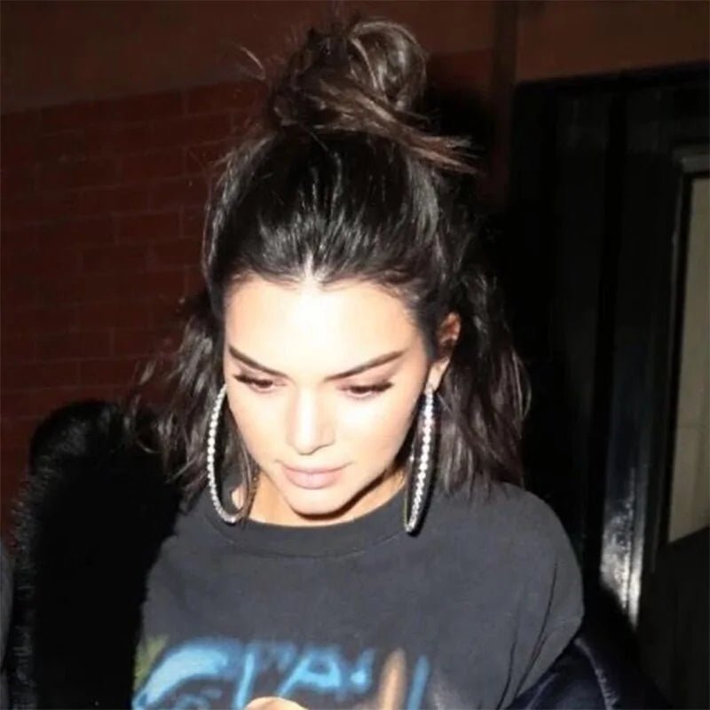 Women's Big Round Silver Earrings - Trendy Home Mart