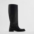 Women's Shoes Brown Vintage Cow Leather High Boots - Trendy Home Mart
