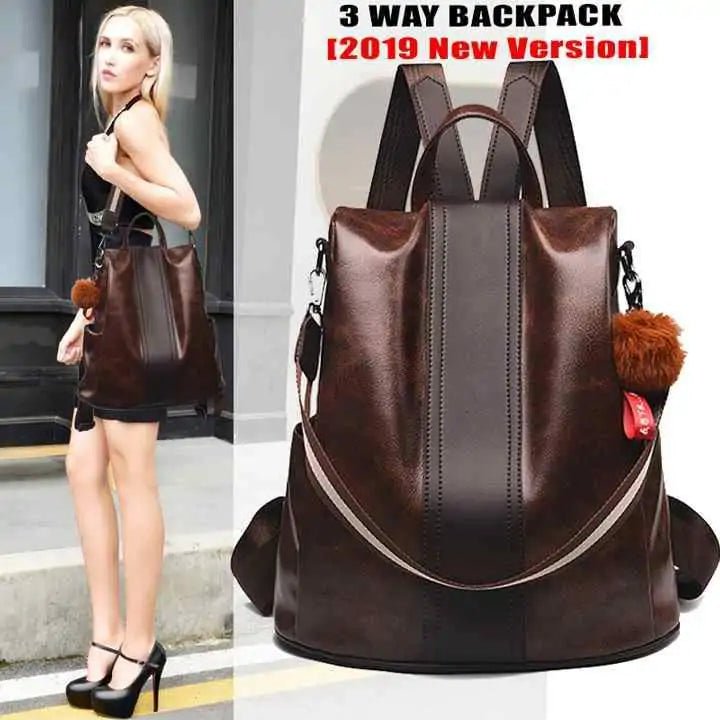 Womens Travel Leather Backpack - Trendy Home Mart