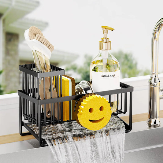 Sponge Holder for Kitchen Sink – Smiley Face Caddy